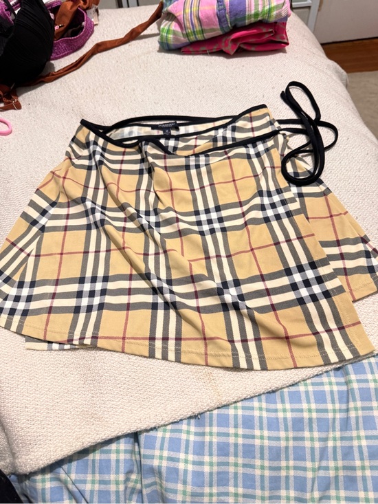 Burberry Other - Burberry Beige Plaid Swim Skirt / Sarong with Black Trim